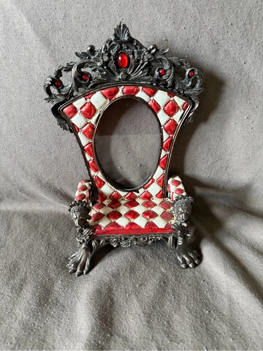Ornate Red and White Decorative Chair Frame - Home Accents